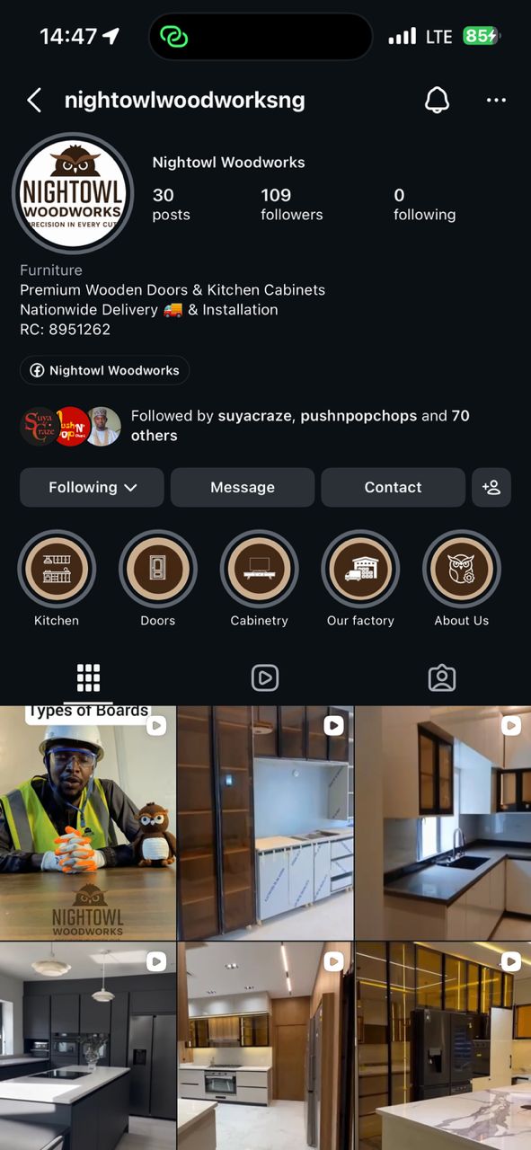 Nightowl Woodworks production videos and projects on social media